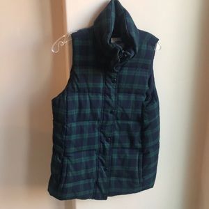 Black watch plaid vest